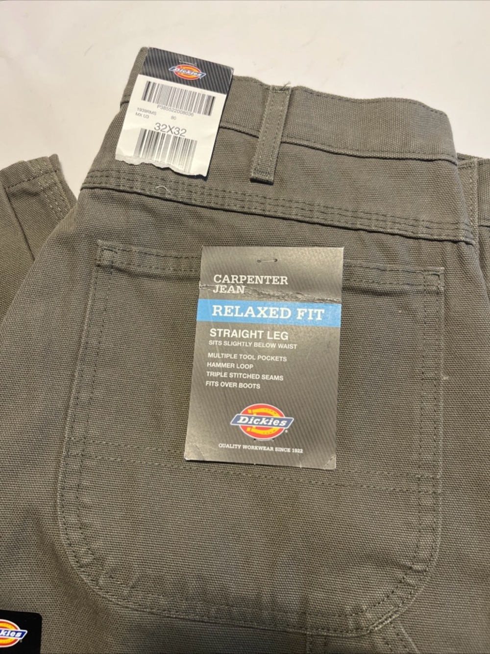 Dickies Men's Carpenter Pants Straight Leg New With Tags 32x32 Relaxed Fit - Picture 2 of 4